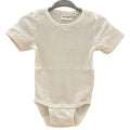 Minymo - Short Sleeve Ribbed Bodysuit - Ivory-Onesies-0-3M-Posh Baby