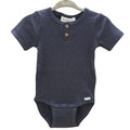 Minymo - Short Sleeve Ribbed Bodysuit - Navy-Onesies-0-3M-Posh Baby