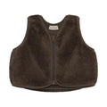 Brown fleece vest on a white background