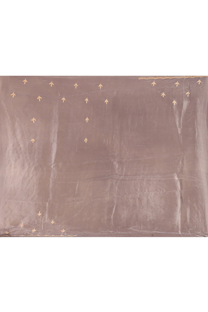 Misty Sapphire Embroidered Silk Blend Saree
