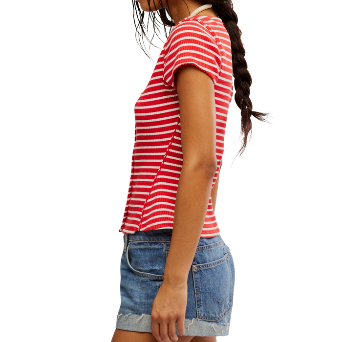 Most Wanted Striped Cardi in Red - Madison's Niche