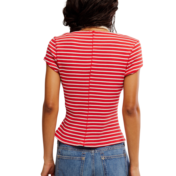 Most Wanted Striped Cardi in Red - Madison's Niche