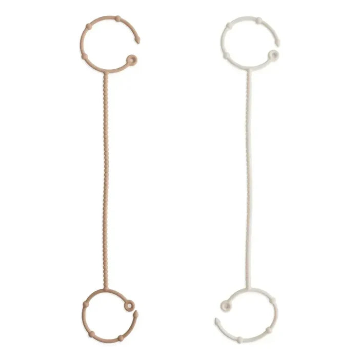 Mushie - Adjustable Silicone Strap - 2-Pack - Natural/Sand-Attachment Strap-Posh Baby