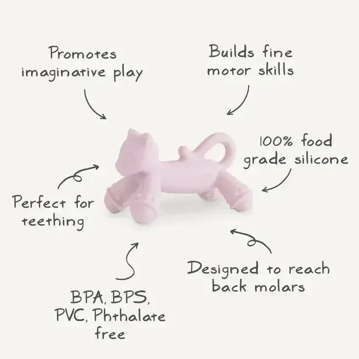 Mushie - Cat Figurine Teether-Rattles + Teething Toys-Posh Baby