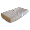 Mushie - Extra Soft Muslin Changing Pad Cover - Pale Taupe-Changing Pads + Covers-Posh Baby