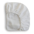 Mushie - Extra Soft Muslin Crib Sheet - White-Crib Sheets-Posh Baby