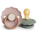 Mushie - FRIGG Daisy Natural Rubber Pacifier 2-Pack - Biscuit & Lily Pad-Pacifiers + Clips-0-6 Months-Posh Baby