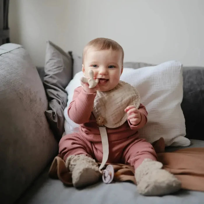 Mushie - Lamb Figurine Teether-Rattles + Teething Toys-Posh Baby