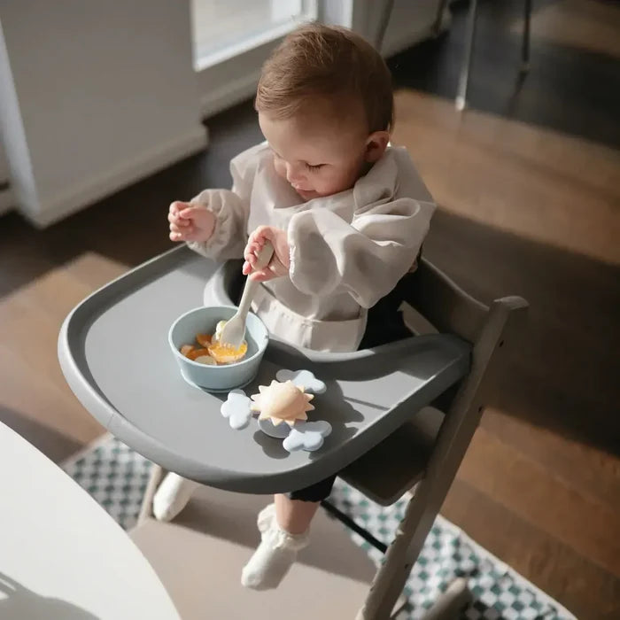 Mushie - Long Sleeve Bib-Bibs + Burps-Rainbows-Posh Baby