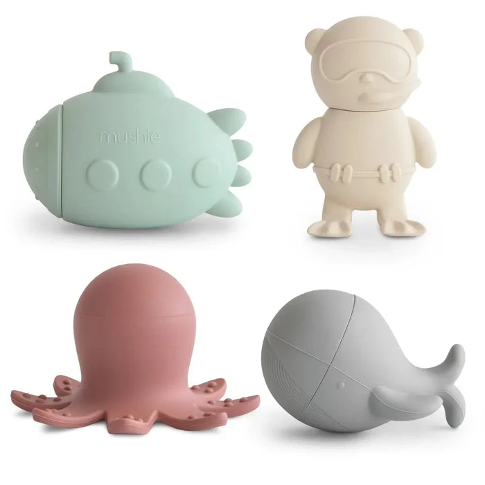 Mushie - Sealife Mold Free Bath Play Set - 4 Pack-Bath Toys-Posh Baby