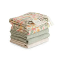 Mushie - Muslin Cotton Washcloth 5-Pack - Pastel Blooms-Towels + Washcloths-Posh Baby
