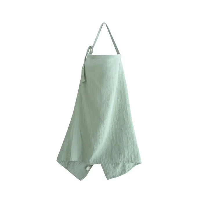 Mushie - Muslin Nursing Cover - Roman Green-Nursing Cover-Posh Baby