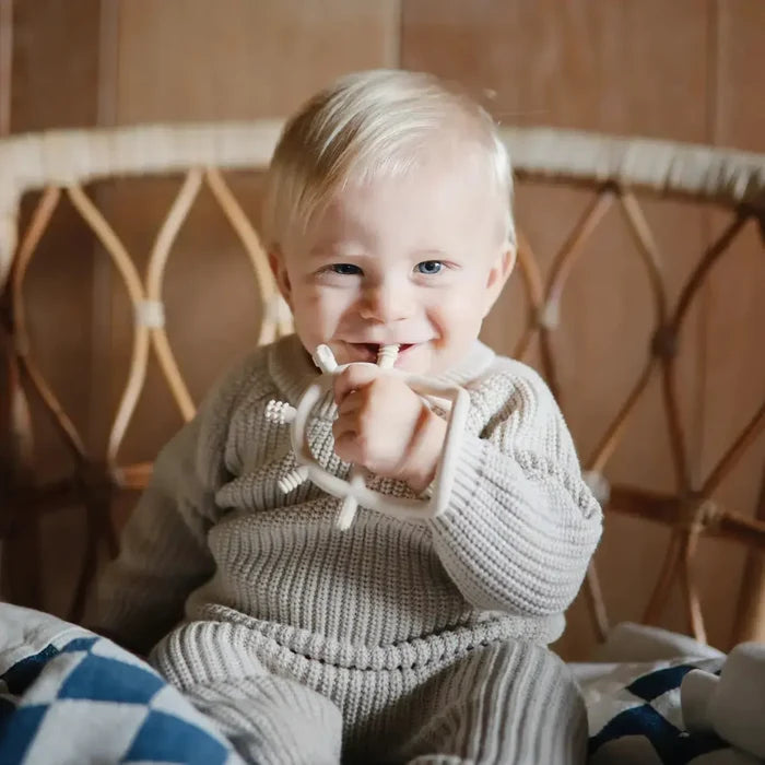 Mushie - No-Drop Sensory Teether - Shifting Sand-Rattles + Teething Toys-Posh Baby