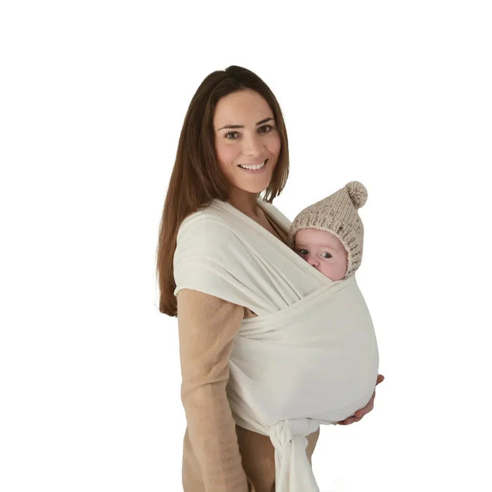 Mushie - Organic Cotton Baby Wrap - Ivory-Baby Carriers-Posh Baby