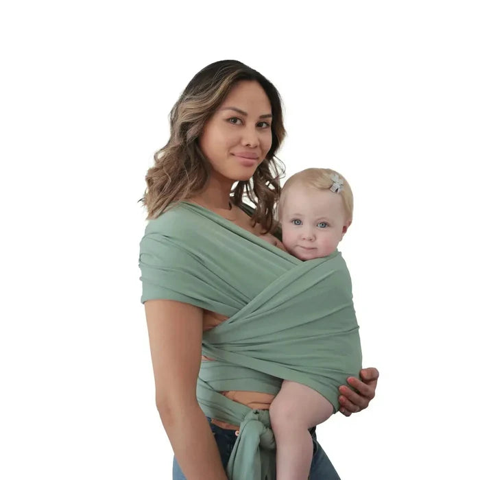 Mushie - Organic Cotton Baby Wrap - Roman Green-Baby Carriers-Posh Baby