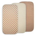 Mushie - Organic Cotton Changing Pad Liner 3-Pack - Check Combo-Changing Pads + Covers-Posh Baby