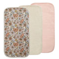 Mushie - Organic Cotton Changing Pad Liner 3-Pack - Retro Flowers Combo-Changing Pads + Covers-Posh Baby