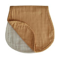 Mushie - Organic Cotton Muslin Burp Cloth 2-Pack - Fall Yellow & Fog-Bibs + Burps-Posh Baby
