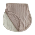 Mushie - Organic Cotton Muslin Burp Cloth 2-Pack - Natural & Fog-Bibs + Burps-Posh Baby