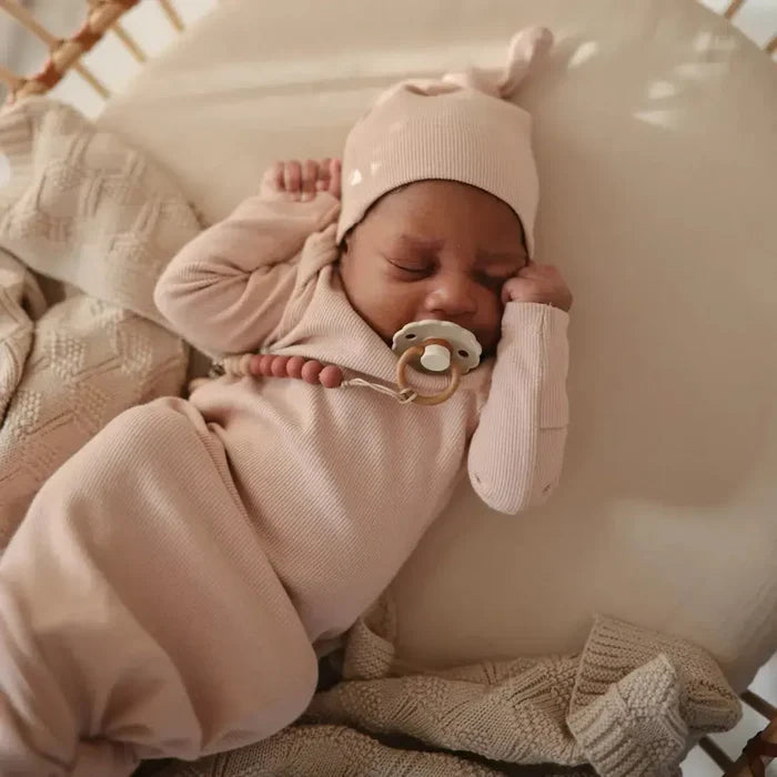 Mushie - Organic Ribbed Cotton Knotted Gown & Hat Sets-Infant Gowns-Roman Green-0-3M-Posh Baby