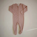 Mushie - Organic Zipper Footie - Blush-Footies + Rompers (Basic)-0-3M-Posh Baby