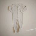 Mushie - Organic Zipper Footie - Ivory-Footies + Rompers (Basic)-0-3M-Posh Baby