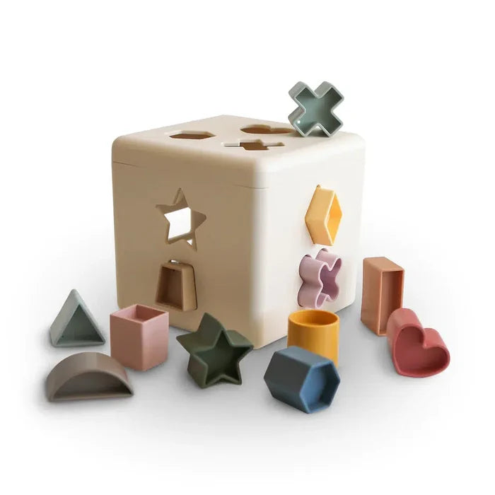 Mushie - Shape Sorting Box-Stacking Toys-Posh Baby