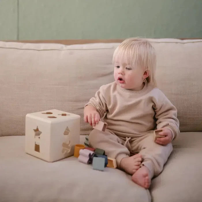 Mushie - Shape Sorting Box-Stacking Toys-Posh Baby
