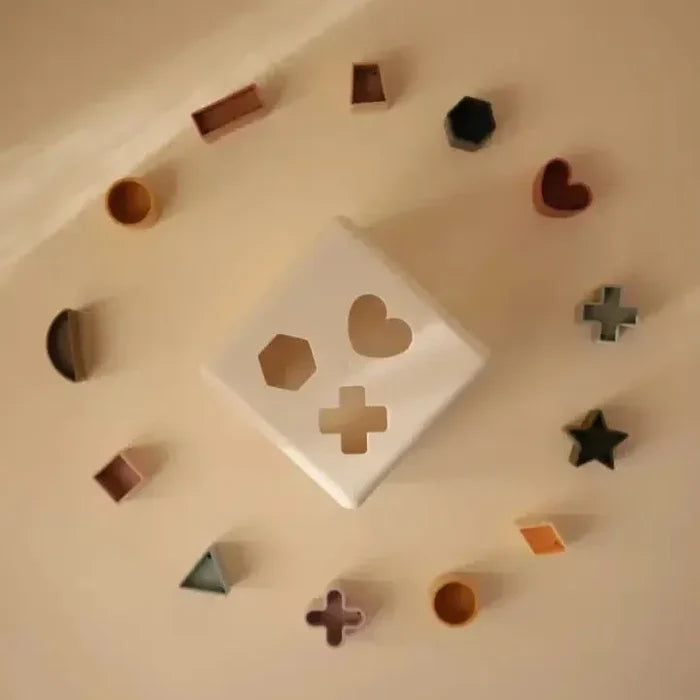 Mushie - Shape Sorting Box-Stacking Toys-Posh Baby
