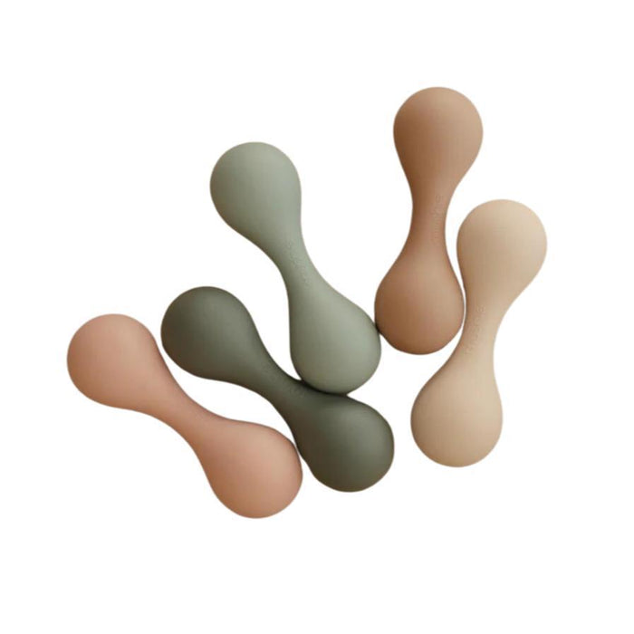 Mushie - Silicone Baby Rattle Toy - Select Color-Rattles + Teething Toys-Dried Thyme-Posh Baby