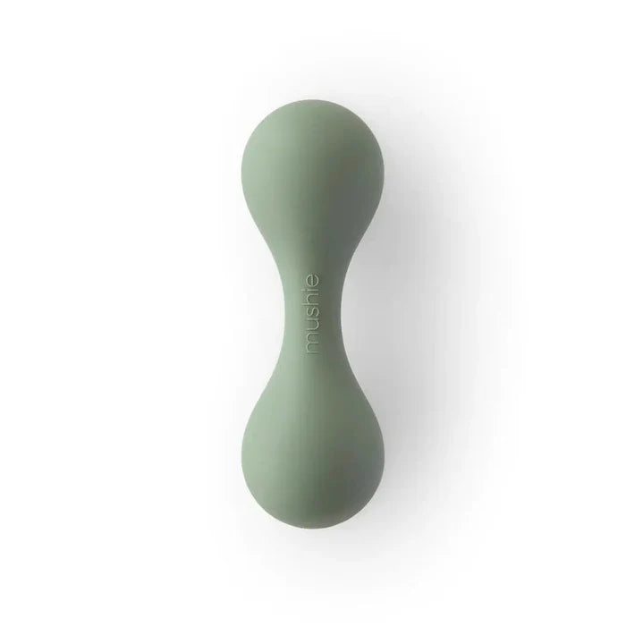 Mushie - Silicone Baby Rattle Toy - Select Color-Rattles + Teething Toys-Dried Thyme-Posh Baby