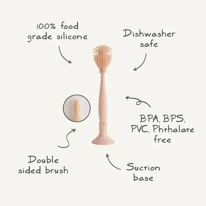 Mushie - Silicone Bottle Brush - Shifting Sand-Plates + Bowls + Cups + Utensils-Posh Baby
