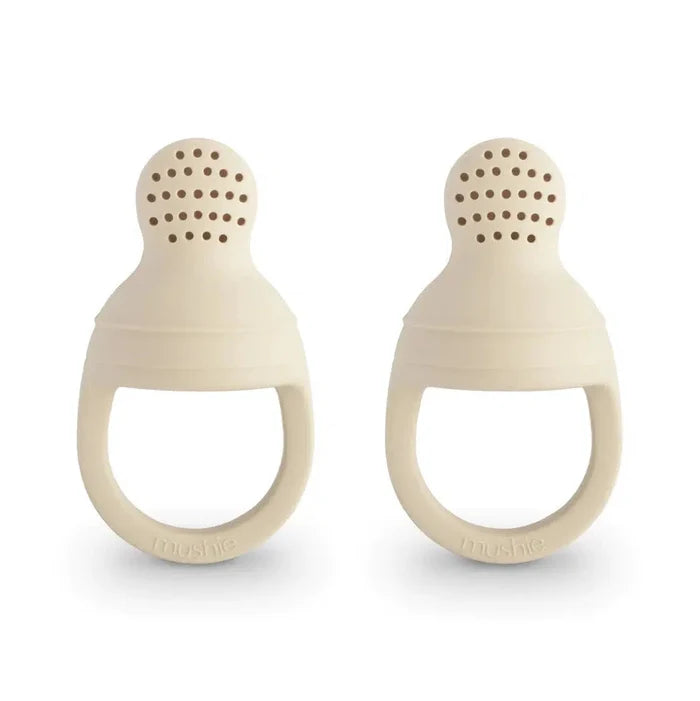 Mushie - Silicone Fresh Food Feeder 2-Pack - Shifting Sands-Plates + Bowls + Cups + Utensils-Posh Baby