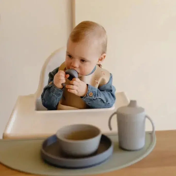 Mushie - Silicone Fresh Food Feeder 2-Pack - Tradewinds-Plates + Bowls + Cups + Utensils-Posh Baby