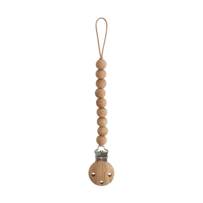 Mushie - Silicone Pacifier Clip - Hera (Select Color)-Pacifiers + Clips-Faux Wood-Posh Baby
