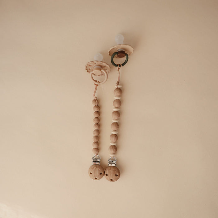 Mushie - Silicone Pacifier Clip - Luna (Select Color)-Pacifiers + Clips-Luna Thyme-Posh Baby