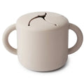 Mushie - Silicone Snack Cup - Ivory-Plates + Bowls + Cups + Utensils-Posh Baby