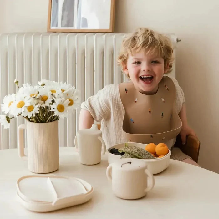 Mushie - Silicone Snack Cup - Ivory-Plates + Bowls + Cups + Utensils-Posh Baby