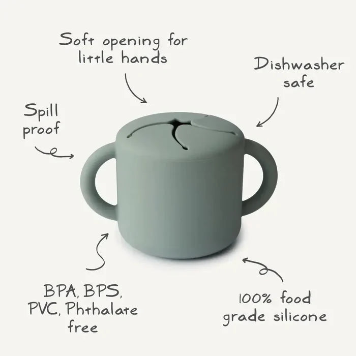 Mushie - Silicone Snack Cup - Shifting Sands-Plates + Bowls + Cups + Utensils-Posh Baby