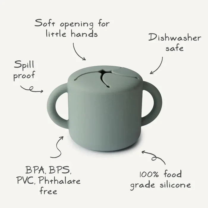 Mushie - Silicone Snack Cup - Tradewinds-Plates + Bowls + Cups + Utensils-Posh Baby