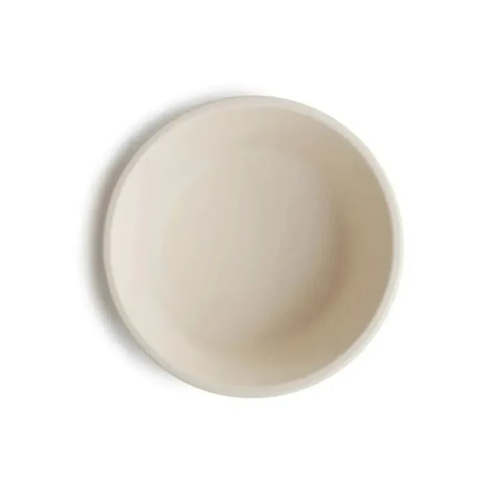 Mushie - Silicone Suction Bowl - Ivory-Plates + Bowls + Cups + Utensils-Posh Baby