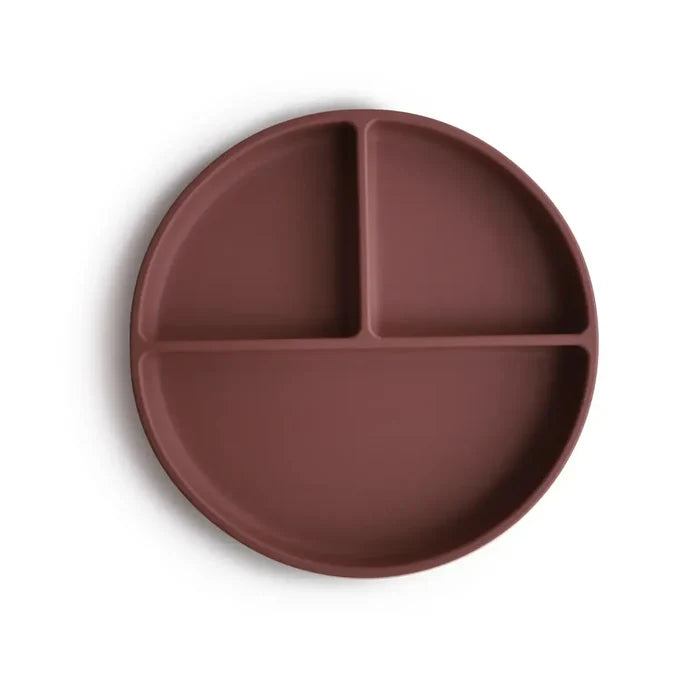 Mushie - Silicone Suction Plate - Woodchuck-Plates + Bowls + Cups + Utensils-Posh Baby