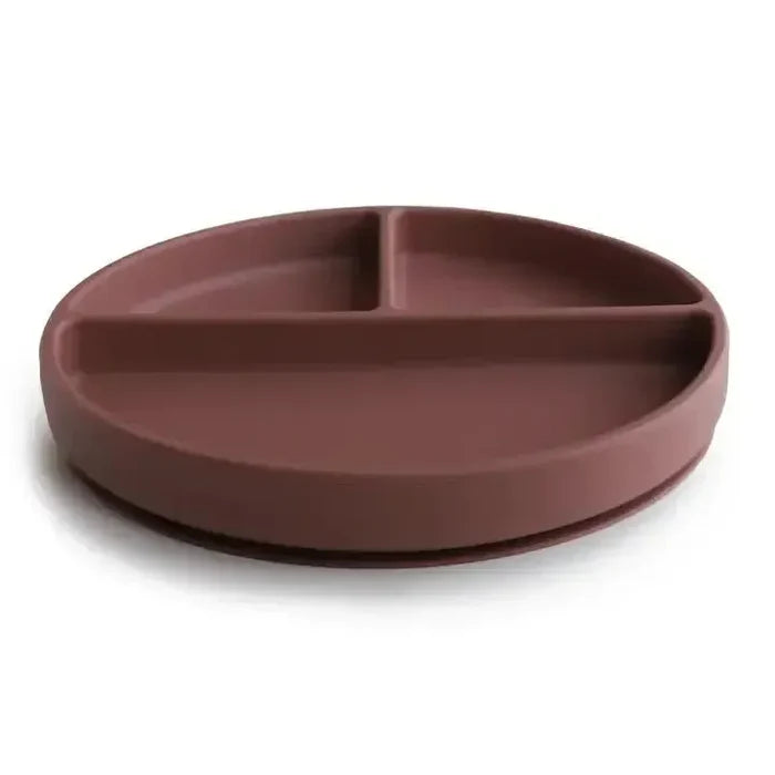 Mushie - Silicone Suction Plate - Woodchuck-Plates + Bowls + Cups + Utensils-Posh Baby
