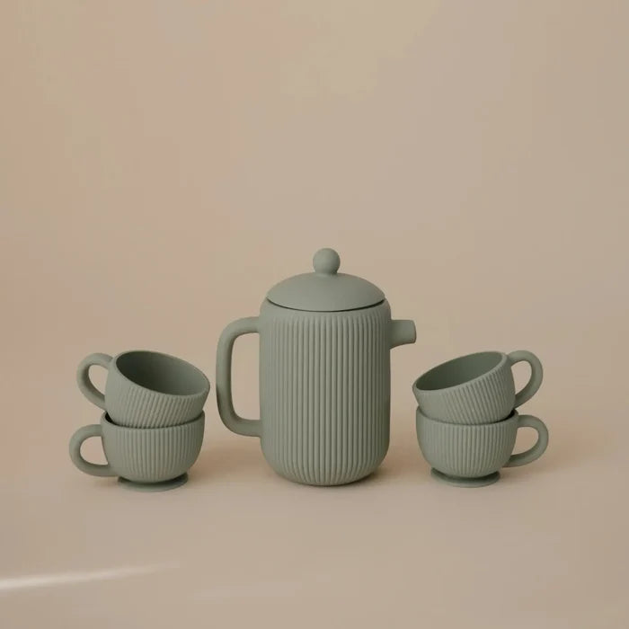 Mushie - Silicone Tea Play Set-Pretend Play-Blush-Posh Baby
