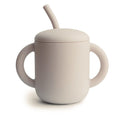 Mushie - Silicone Training Cup & Straw - Shifting Sands-Plates + Bowls + Cups + Utensils-Posh Baby