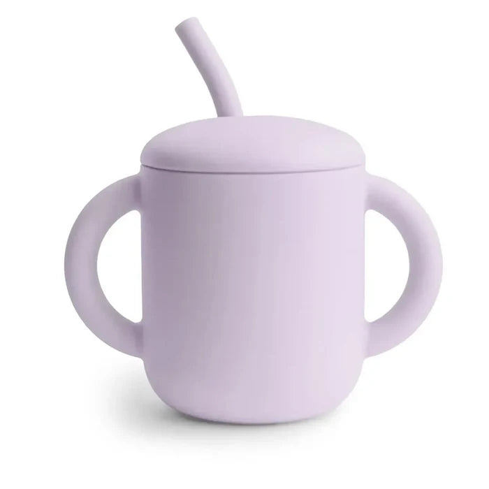 Mushie - Silicone Training Cup & Straw - Soft Lilac