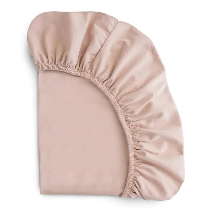 Mushie - Stretchy Crib Sheet - Blush-Crib Sheets-Posh Baby