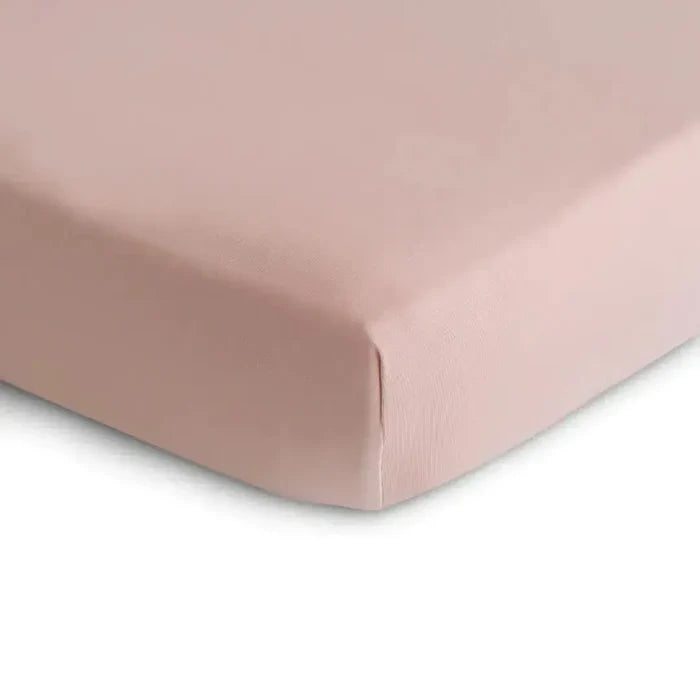 Mushie - Stretchy Crib Sheet - Blush-Crib Sheets-Posh Baby