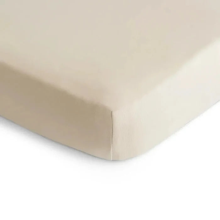 Mushie - Stretchy Crib Sheet - Fog-Crib Sheets-Posh Baby
