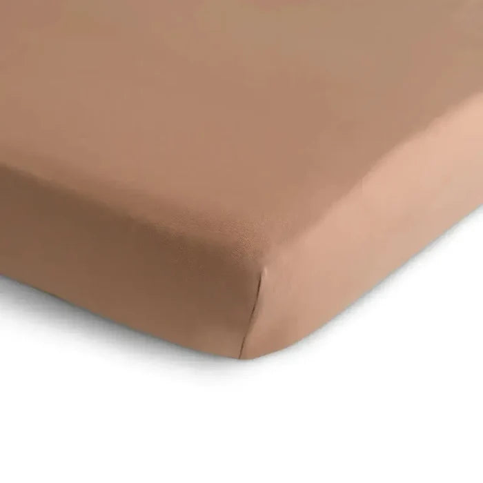 Mushie - Stretchy Crib Sheet - Natural-Crib Sheets-Posh Baby